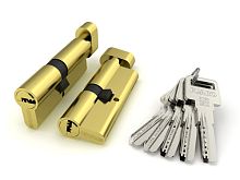 Цилиндровый механизм Fuaro (Фуаро) с вертушкой R602/70 mm-BL (30+10+30) PB латунь 5 кл. БЛИСТЕР