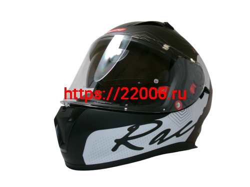 Шлем TVS RACING (Индия) STREET D/V DULL BLACK RED размер XXL, + пинлок в комплекте, очки