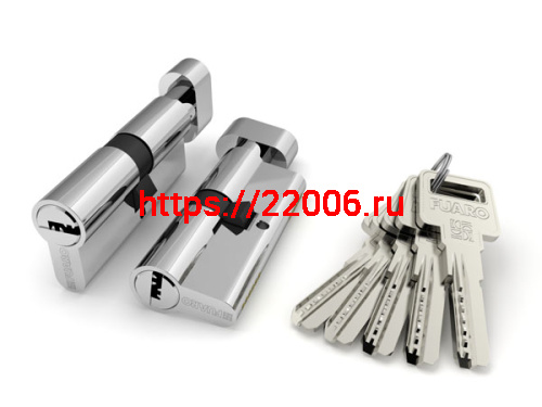 Цилиндровый Fuaro (Фуаро) механизм (R602/60) R6002Knob60(25+10+25) CP хром 5Key с вертушкой