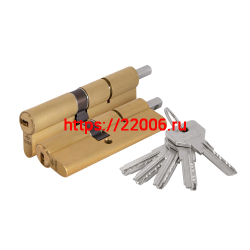 Цилиндровый механизм Cisa (Чиза) под вертушку ASIX OE302-89.00 (110 мм/55+10+45), ЛАТУНЬ