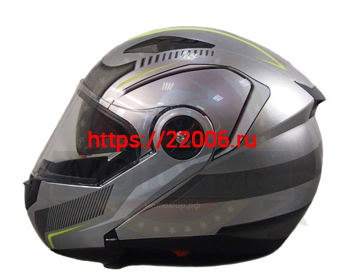 Шлем модуляр COBRA JK115, черный(7), белый с красным(4), серый(6) размеры XL внутр.солнцезащ. ОЧКИ фото 3