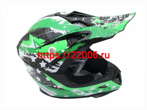 Мотошлем YM-211 KIDS cross черно-бело-зеленый (L)