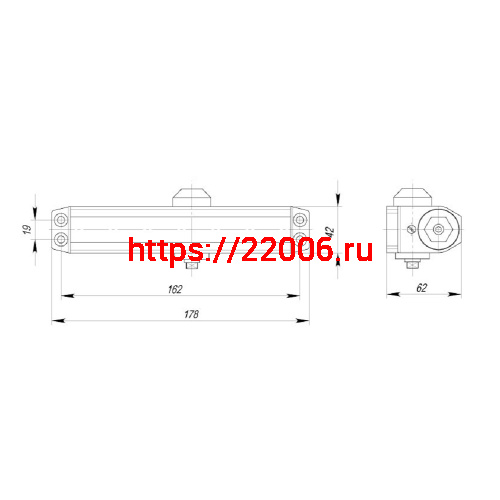Доводчик Ajax (Аякс) дверной DCTR50-100 hold open AL алюминий фото 2