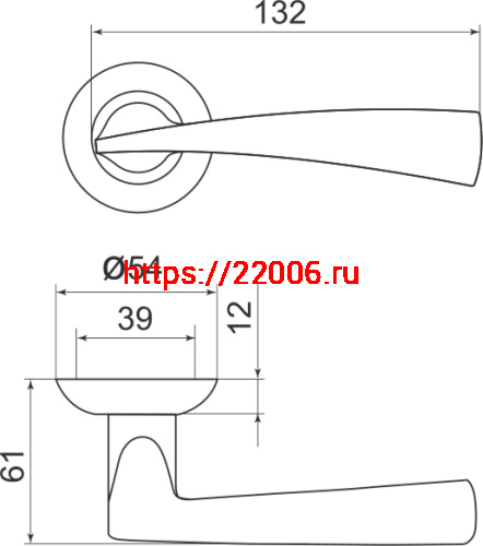 Ручка Armadillo (Армадилло) раздельная R.LD54.Columba (Columba LD80) SN/CP-3 матовый никель/хром фото 3