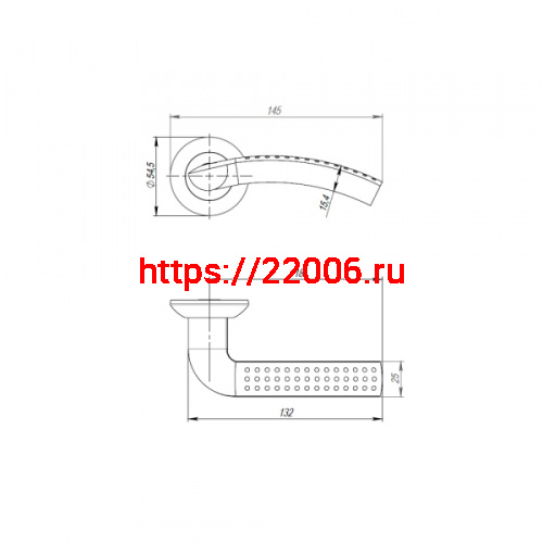 Ручка Punto (Пунто) раздельная R.TL54.LOGICA (LOGICA TL) 130mm SN/CP-3 матовый никель/хром фото 2
