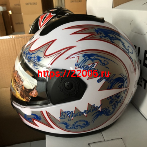 Шлем интеграл "Safelead" HF-110 NEW белый, черный размер L фото 2