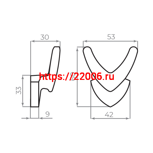 Крючок Ajax (Аякс) настенный MB-LM/K-003 BL черный фото 7