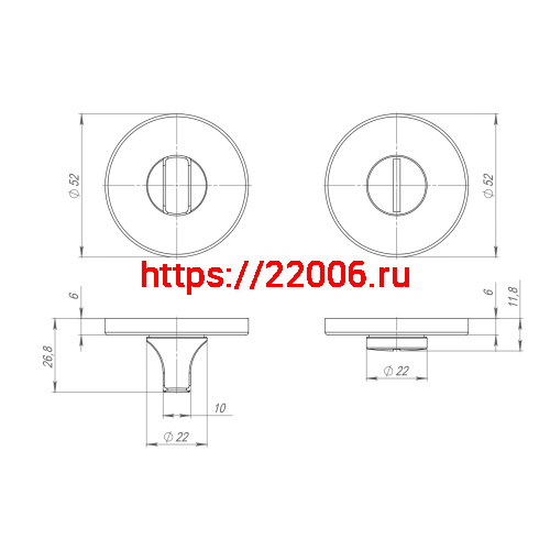 Ручка Punto (Пунто) поворотная BK6.R.ARC.R52 (BK6 ARC) BL-24 черный фото 3