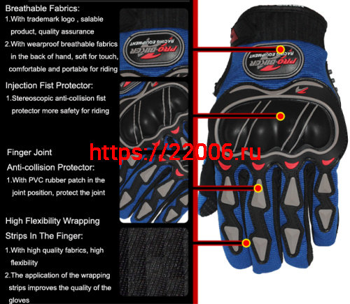 Перчатки PRO-BIKER MCS-03 (черные) текстиль-сетка фото 2