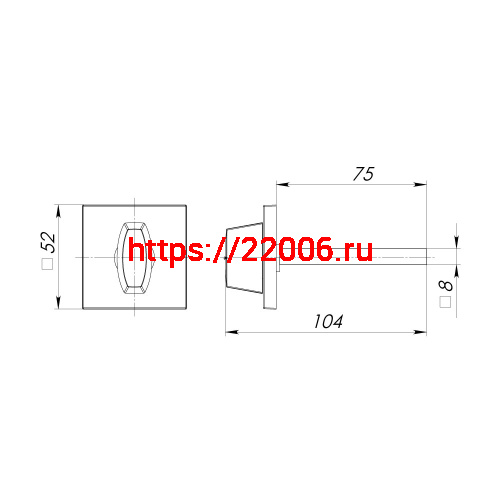 Ручка Armadillo (Армадилло) поворотная BKW8.K.USS52 (BKW8/USS) BPVD-77 вороненый никель фото 3