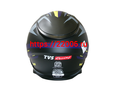 Шлем TVS RACING (Индия) STREET D/V DULL BLACK M.BLUE размер XXL, + пинлок в комплекте, очки фото 3