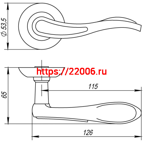 Ручка Punto (Пунто) раздельная SALSA TL/HD SN/CP-3 матовый никель/хром фото 2