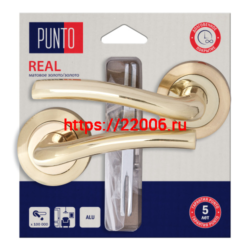 Ручка Punto (Пунто) раздельная LM/A R.TLK52.REAL/HD SG/GP-4 мат.золото/золото