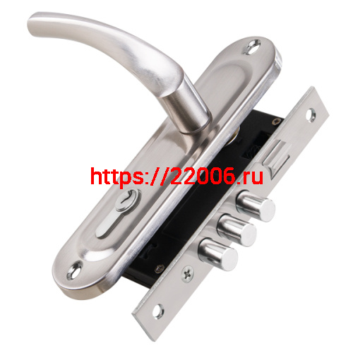 Замок Punto (Пунто) цилиндровый в комплекте с ручкой LOCKSET15.CRONA.4061-3 (KIT P15 4061/3 CRONA) SN мат.никель