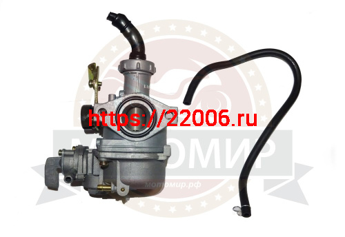 Карбюратор PZ20 Альфа 110 см3 (с бензокраном) флажок под трос со стороны крана (справа) d20мм D32мм