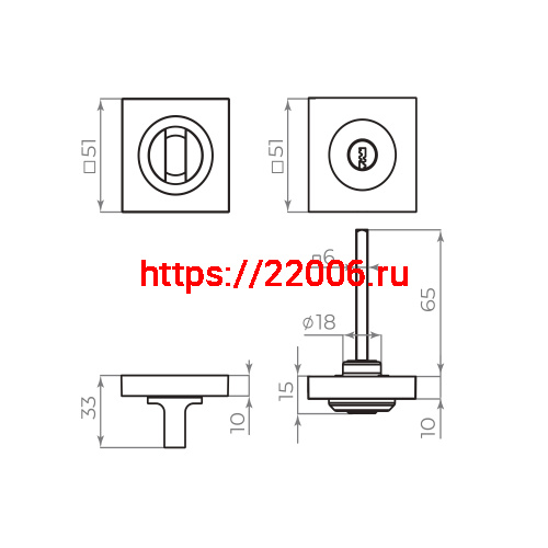 Ручка поворотная Ajax (Аякс) с фиксацией ключом BK6.FIX.JK CP-8 хром фото 2