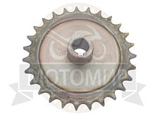 Звезда 27 зуб. (520) цепи, 15.875шаг, на вал d20мм, h27мм, шпонка 6мм, мотобуксировщик