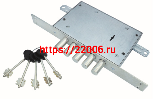 Замок Mettem (Меттэм) врезной сувальдный ЗВ8 341.1.1 с тягами, 5 кл. (ключ 60 мм) фото 2