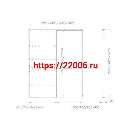 Пенал для скрытой раздвижной Armadillo (Армадилло) системы SLD.Comfort-PENAL caseta 900/2900 фото 2