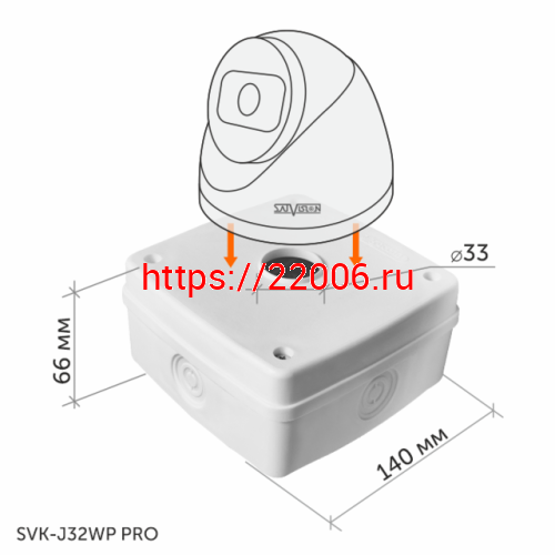 SVK-J32WP PRO Пластиковая  монтажная коробка  (Пластик, цвет белый, IP66) фото 2