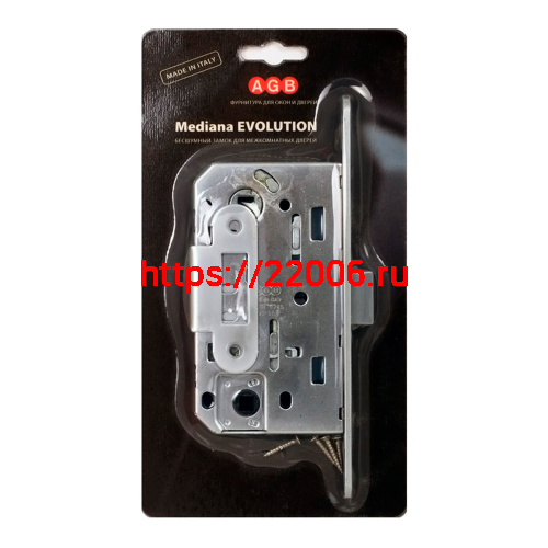 B01102.50.06.567 AGB (АГБ) Защелка врезная WC (никель) MEDIANA EV. (инд.упак+B01000.13)