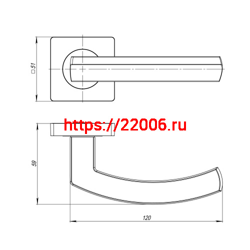 Ручка Ajax (Аякс) раздельная K.JK51.SIGMA (SIGMA JK) CP-8 хром 105мм фото 2