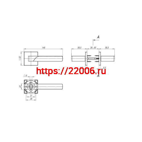 Ручка Fuaro (Фуаро) раздельная K.SL52.FLY (FLY SL) BL-24 черный фото 2