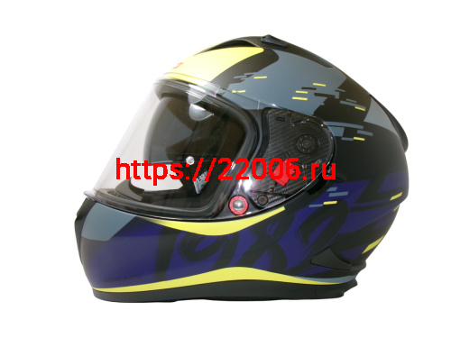 Шлем TVS RACING (Индия) STREET D/V DULL BLACK M.BLUE размер XXL, + пинлок в комплекте, очки фото 2
