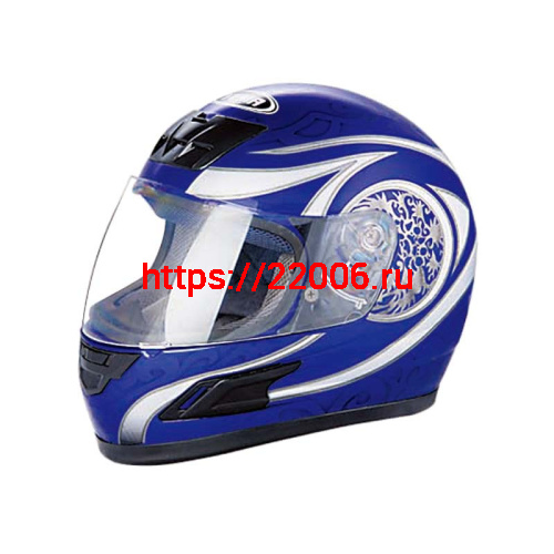 Мотошлем YM-802 бело-синий (М)