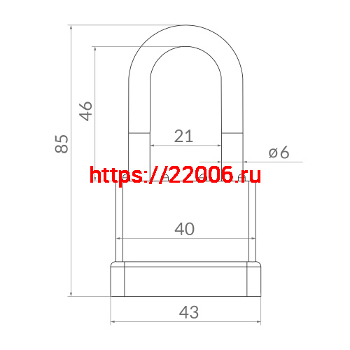 Замок Punto (Пунто) навесной PK-6540L 3 key англ. длинная дужка фото 4