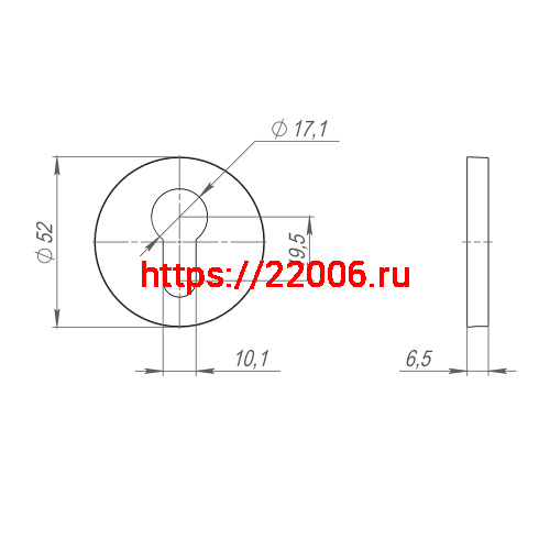 Накладка Fuaro (Фуаро) на цилиндр ET.R.SLR52 SSG-39 сатинированное золото фото 3