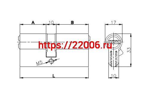 Цилиндровый Kale kilit (Кале килит) механизм 164 OBS SNE/80 (30+10+40) mm латунь 5 кл. фото 2