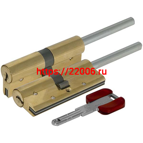 Цилиндровый механизм Cisa (Чиза) под вертушку (дл. шток) RS3 OL3S7-87.66 (90 мм/55+10+25), ЛАТУНЬ