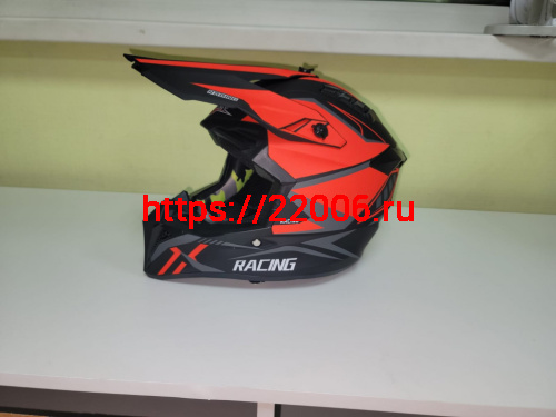 Мотошлем FGN-127 Кросс черно-красный матовый (L)