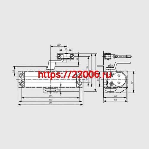 Доводчик Dorma (Дорма) дверной TS 77 EN4, с рычажной тягой, коричневый фото 2
