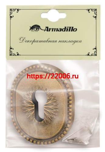 Накладка Armadillo (Армадилло) на цилиндр ESC.C.CL/OV (ET-DEC CL) OB-13 античная бронза фото 2