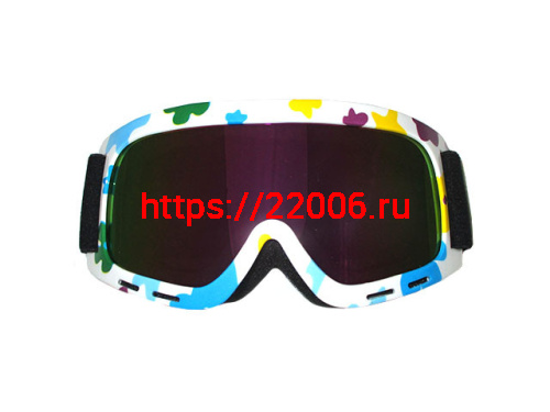 Очки 815-33 оправа белая, линза зеркальная детский резинка 100%