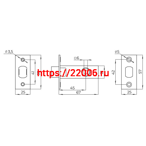 Задвижка Ajax (Аякс) врезная METDF-45 (DF-45) SSG сатин.золото фото 3