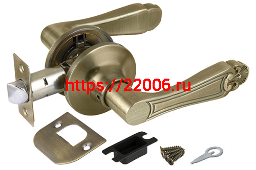 Ручка Fuaro (Фуаро) защелка DK637/BL АB-PS (637/BL АB-P) (без фик.) бронза