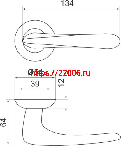 Ручка Armadillo (Армадилло) раздельная R.LD54.Pava (Pava LD42) CP-8 хром фото 3