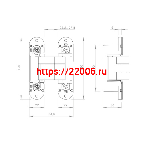 Петля Armadillo (Армадилло) скрытой установки U3D8000.VPG FSG флор. золото TECH фото 4