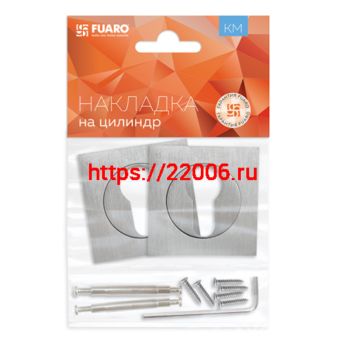 Накладка Fuaro (Фуаро) под цилиндр ET.K.KM52 (ET KM) SSC-16 сатинированный хром фото 2