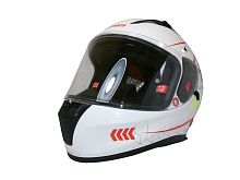 Шлем TVS RACING (Индия) STREET D/V WHITE YELLOW размер XL, + пинлок в комплекте, очки