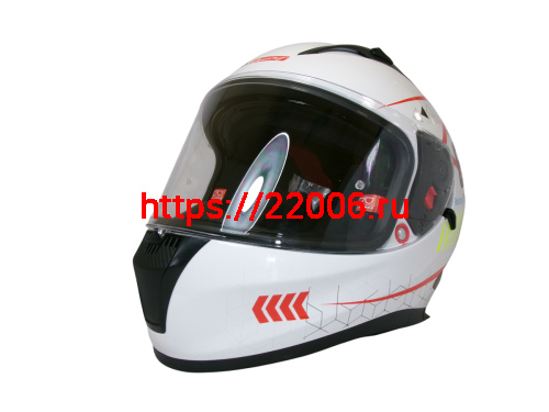 Шлем TVS RACING (Индия) STREET D/V WHITE YELLOW размер L, + пинлок в комплекте, очки