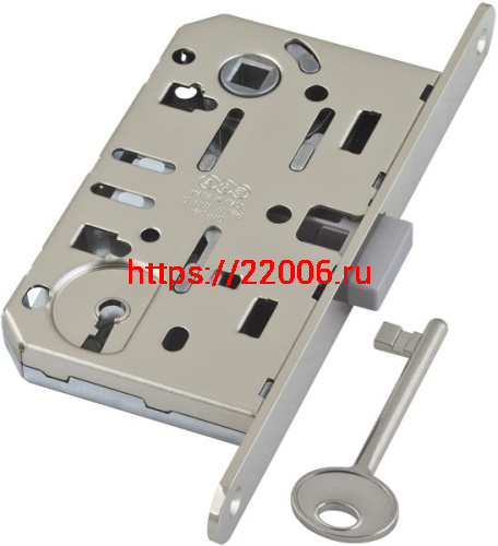B06101.50.06 AGB (АГБ) Корпус врезного замка под кл. (никель) тех. уп. без отв. пл. MEDIANA POLARIS