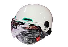 Шлем открытый YM-351_7 "YAMAPA", белый, черный, размер M, летний (NEW) (12 шт. в упак.)