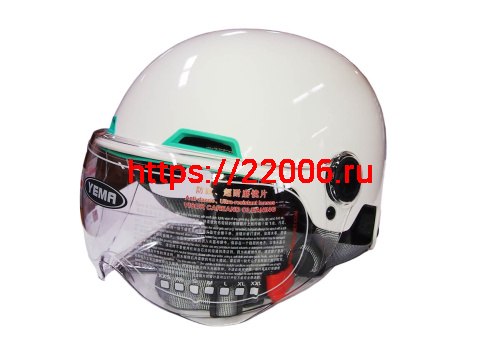 Шлем открытый YM-351_7 "YAMAPA", белый, черный, размер M, летний (NEW) (12 шт. в упак.)