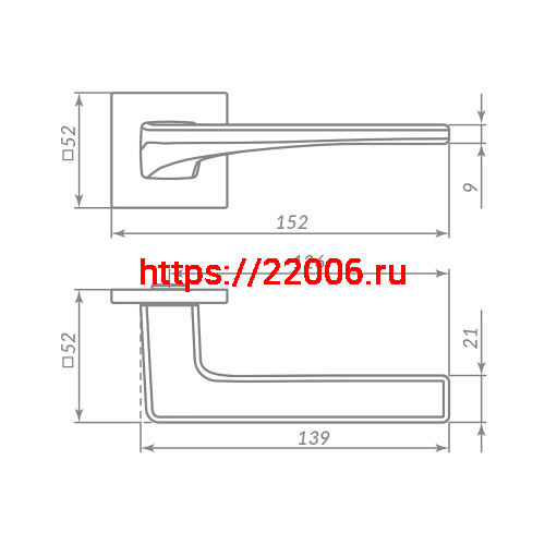 Ручка Punto (Пунто) раздельная K.ARC.Q52.ELEN CP-8 хром фото 2