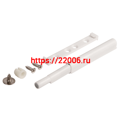 Толкатель Ajax (Аякс) мебельный пластиковый DMP-85/14M с магнитом WH белый фото 4