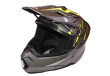 Шлем кроссовый COBRA JK801, №3 серый - лайм, размеры S